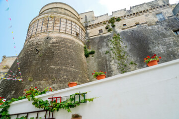 Il centro storico e la gravina di Massafra, Taranto, Puglia. Italia