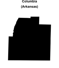 Columbia County (Arkansas) blank outline map