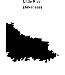 Obraz premium Little River County (Arkansas) blank outline map