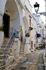 Il centro storico e la gravina di Massafra, Taranto, Puglia. Italia