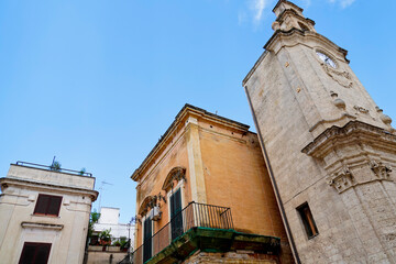 Il centro storico e la gravina di Massafra, Taranto, Puglia. Italia