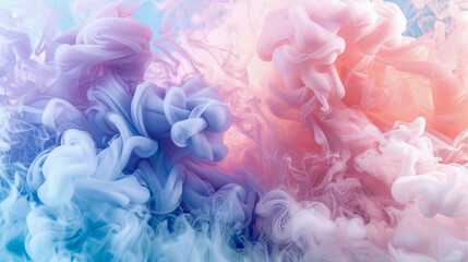 Fototapeta premium Colorful smoke in rainbow hues on white background with various shades and patterns