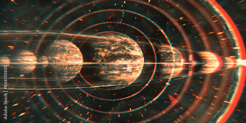Poster abstract illustration of singularity concept. origin of life. space and science. background image. c