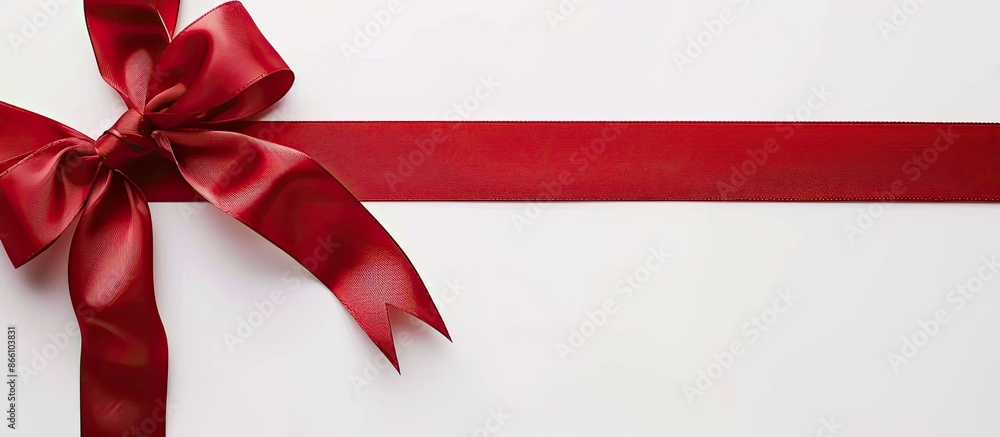Poster red ribbon bow frame surrounding a copy space image for your text.