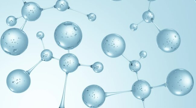 Details of particles or molecules floating slowly in the air seen photorealistically, analyzed with microscopes for biochemical and DNA research in futuristic scientific laboratories, 3D Animation.