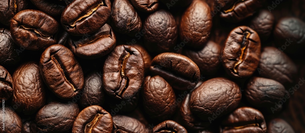 Poster coffee beans make an ideal background for a copy space image.
