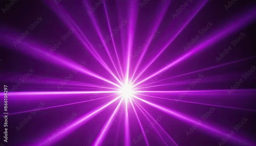 Poster abstract blue and purple light rays on black background with lighting effect and bokeh. vector illus