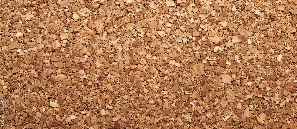 Poster detailed close-up of a brown cork board texture background featuring an empty bulletin board with na