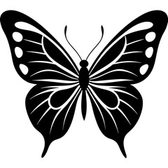 butterfly icon silhouette vector art illustration