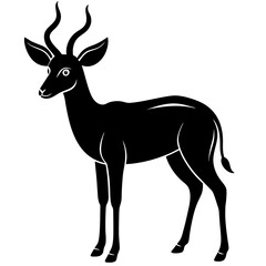 Antelope full body silhouette vector icon illustration