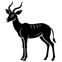 Antelope full body silhouette vector icon illustration