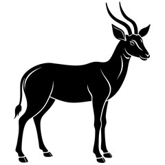 Antelope full body silhouette vector icon illustration