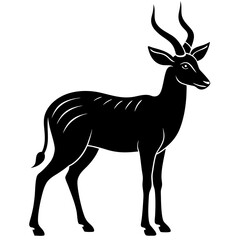 Antelope full body silhouette vector icon illustration