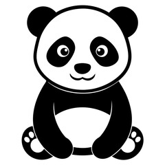 a cute panda silhouette vector art illustration © bizboxdesigner