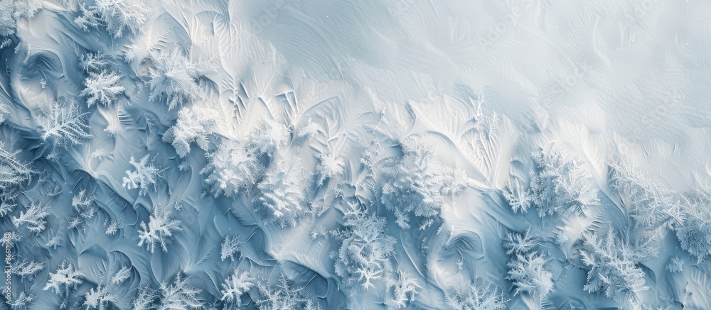 Poster scenic winter backdrop showcasing snowy terrain with intricate textures and patterns, ideal for desi