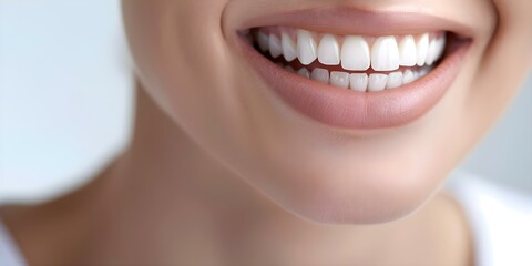 Fototapeta premium Joyful young woman with a radiant smile in a dental clinic rejoicing. Concept Healthcare, Dental Care, Smiling Patient, Happy Visit, Wellness