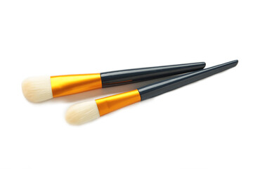 Brush for applying cosmetic make-up isolated on white background.