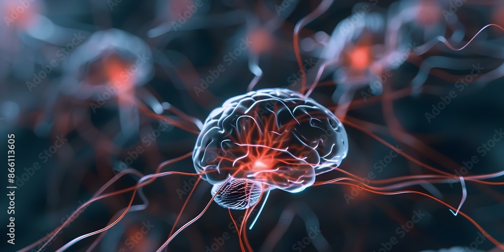 Poster the complex neural network of the human brain a system for processing information. concept neural ne