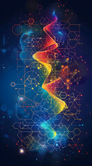Abstract molecules background. Molecular structures or chemical engineering, genetic research, innovation technology. Scientific, technical or medical concept.