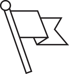 Flag Pole Line Icon

