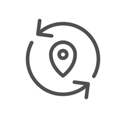 Route related icon outline and linear vector.	
