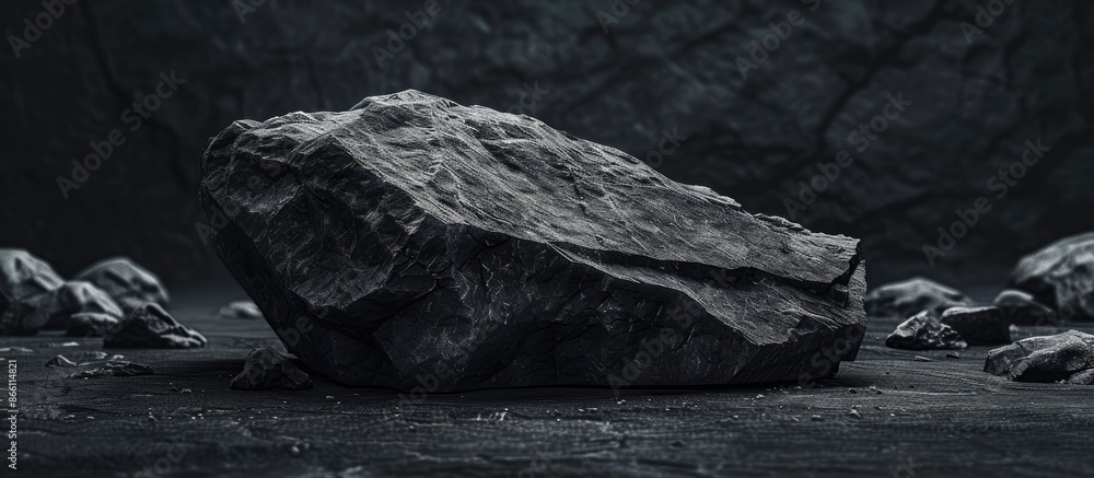 Poster background showing a dark stone rock with copy space image.