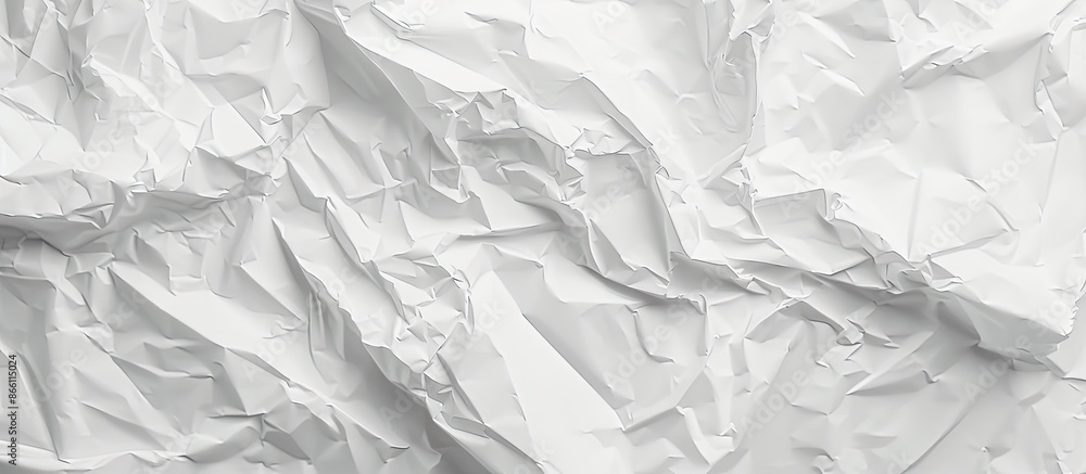 Poster texture of crumpled white paper with copy space image.