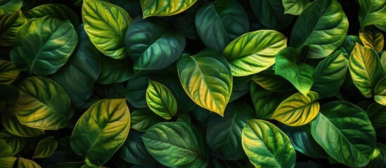 Green and yellow leaf pattern for advertising backdrop with copy space image.