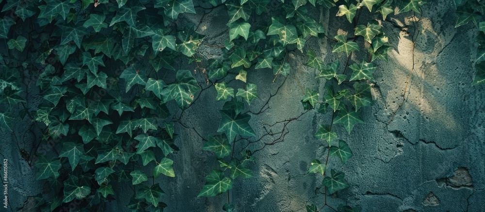 Poster copy space image featuring ivy cascading down a wall.