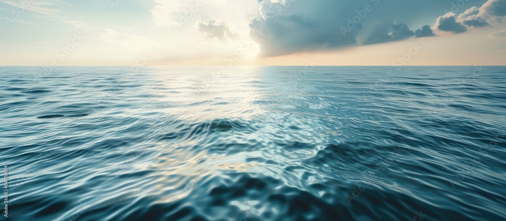 Poster a serene ocean backdrop with copy space image.