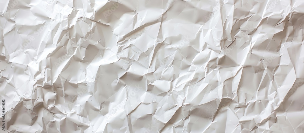 Aufkleber texture of crumpled white paper with copy space image available.