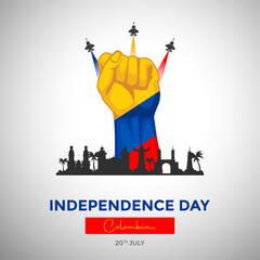happy Independence day Colombia July 20 greetings. abstract vector illustration design. Template for Poster, Banner, Advertising, Greeting Card or Print Design Element