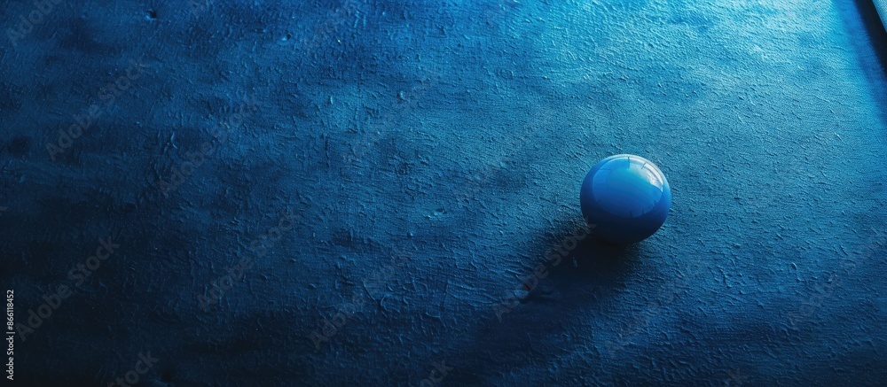 Poster top view of a blue snooker table with copy space image.
