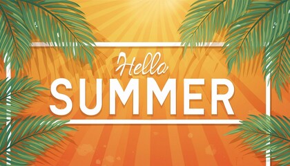 Obraz premium Hello Summer Poster Design. Summer background layout banners design.