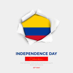 happy Independence day Colombia July 20 greetings. abstract vector illustration design. Template for Poster, Banner, Advertising, Greeting Card or Print Design Element