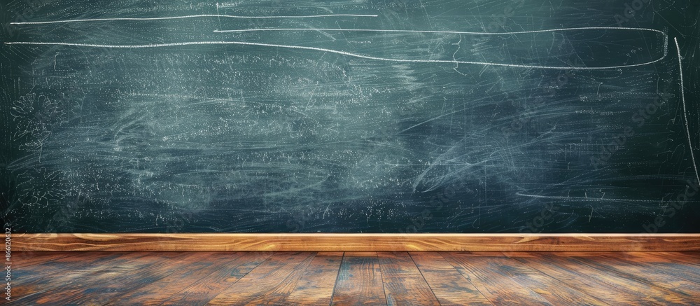 Poster a blackboard with empty space for writing or drawing, called a copy space image, is available for us