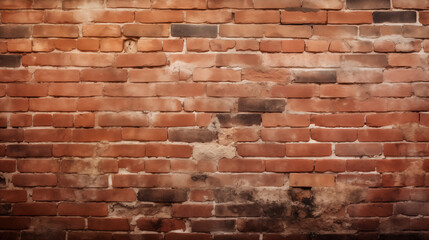 Old Red Brick Wall Texture, Rustic Background, Industrial Aesthetic with Copy Space