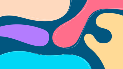 ABSTRACT BLUE BACKGROUND FLAT COLOR WITH HAND DRAWN SHAPES VECTOR DESIGN TEMPLATE FOR WALLPAPER, COVER DESIGN, HOMEPAGE DESIGN