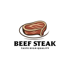 Steak Logo Design. Perfect for the best steak house logo in town. Grilled beef steak on a plate.