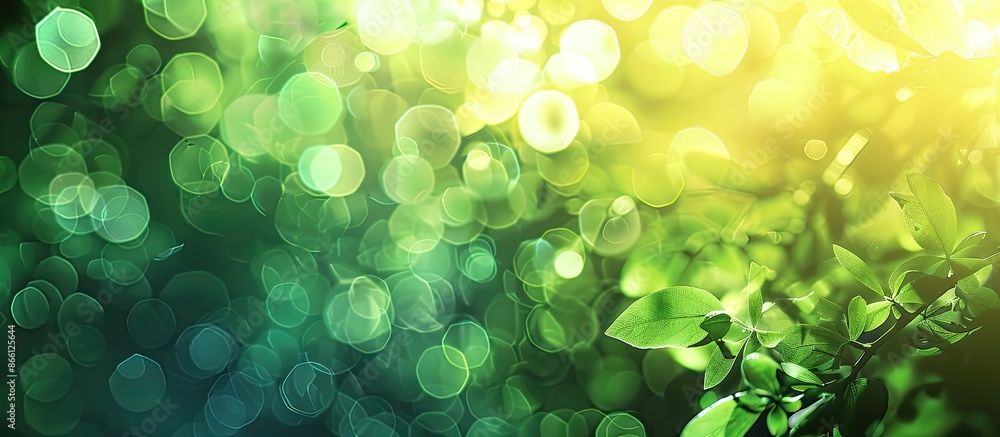 Poster abstract blurry green background with copy space image.