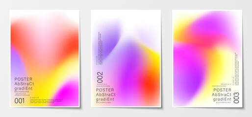 Gradient blurred backgrounds set modern abstract colorful patterns graphic. Design template collection for cover and poster. Vector illustration