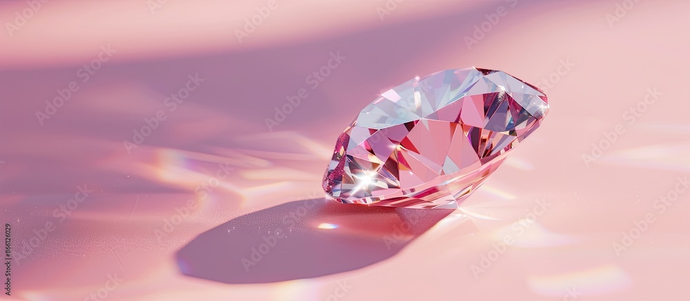 Poster copy space image of a diamond on a soft pink background.