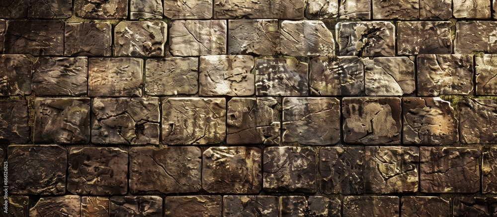 Poster background of an aged block wall with copy space image.