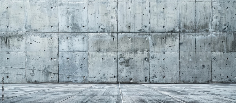 Poster Background of a concrete wall with a textured gray surface, suitable for placing images with copy space.