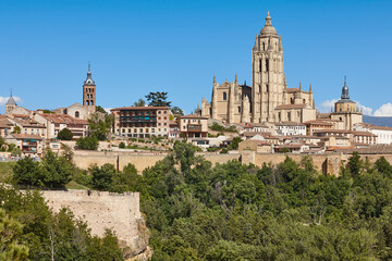 Fototapeta premium Gothic cathedral in Segovia. Medieval city in Castilla Leon. Spain