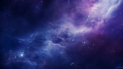 Fototapeta premium Stunning Cosmic Nebula, Purple and Blue, Outer Space Scene with Copy Space