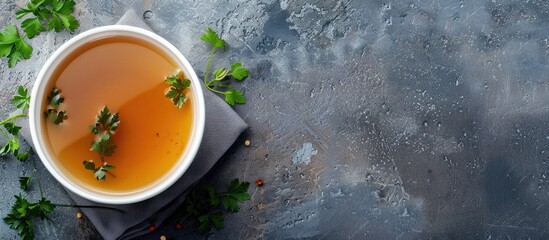 Delicious broth with space for text in the image. image with copy space