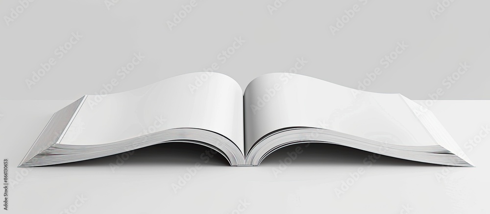 Aufkleber An open magazine displayed against a plain white backdrop with ample copy space for text or images.
