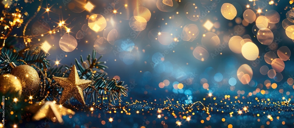 Poster an elegant abstract background with twinkling lights, stars, and copy space image, perfect for a fes