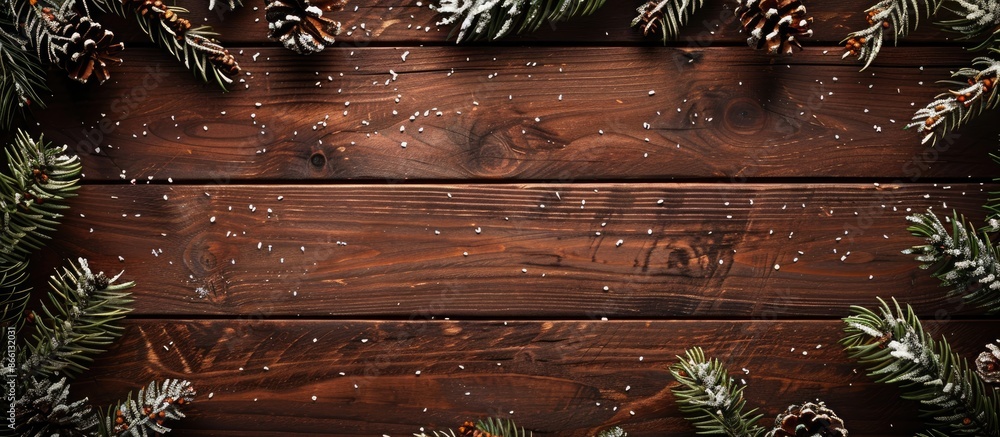 Poster background of christmas with wooden texture, providing ample copy space image.